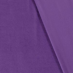 Pana 100% algodón de color morado. Tejido de invierno con canalé ancho.