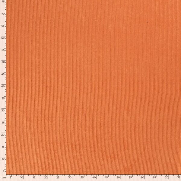 Pana 100% algodón de color naranja. Tejido de invierno con canalé ancho.