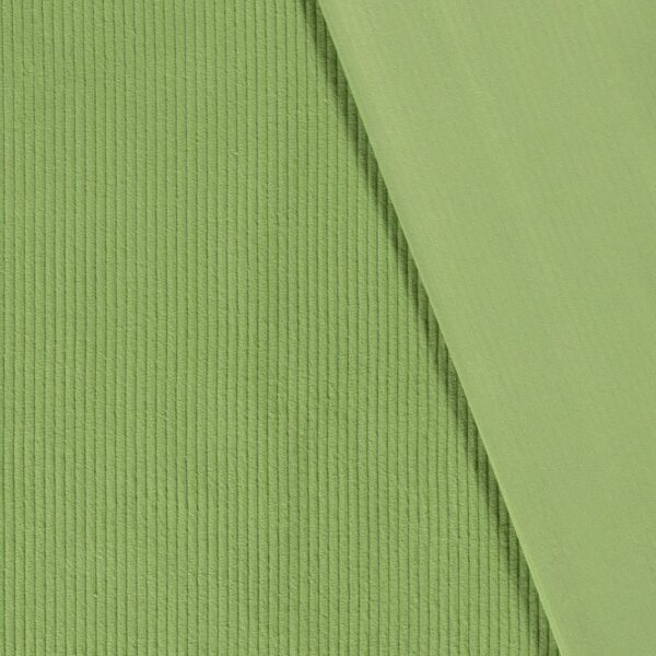 Pana 100% algodón de color verde lima. Tejido de invierno con canalé ancho.