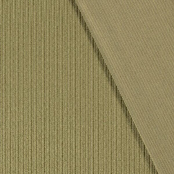Pana 100% algodón de color verde oliva. Tejido de invierno con canalé ancho.