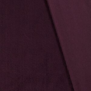 Pana 100% algodón de color vino tinto oscuro. Tejido de invierno con canalé ancho.