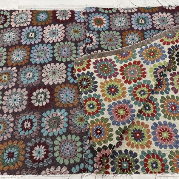 Tela de tapicería gobelino estampado con flores