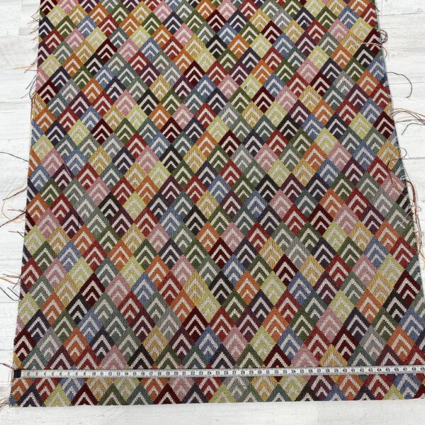 Tela de tapicería gobelino estampado con rombos en forma de flecha