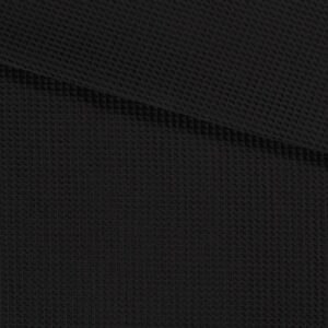 Tela waffle o tela gofre color negro, tela de algodón suave y absorvente
