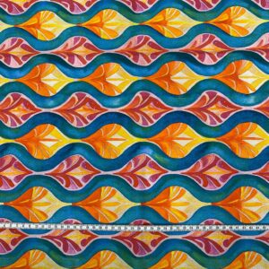 Loneta con estampado de formas muy colorido. Con colores muy vivos. Tejido muy versátil y resistente. Ideal para todo tipo de manualidades.