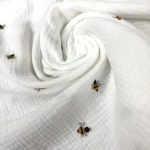 Manta de algodón con diseño de abejas, suave y cómoda para bebés y niños.