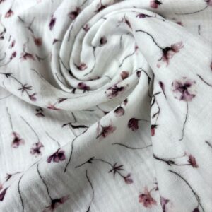 Muselina flores lilas