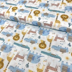 Alfombra de algodón con diseño de animales y safaris para decoración infantil.