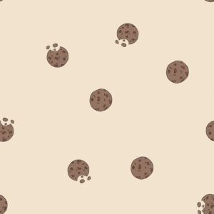 Cookies de chocolate en fondo beige, ideal para repostería y decoración en Totatela Granollers.