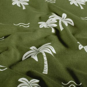 Punto algodón palmeras verde militar