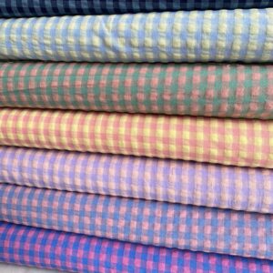 Telas de algodón a cuadros en diferentes colores para confección y decoración. Calidad y estilo en t.